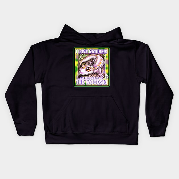 I LOVE NATURE - SALAMANDER Kids Hoodie by DHARRIS68